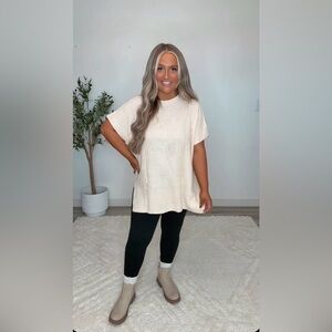 Cream Knit Women's Top